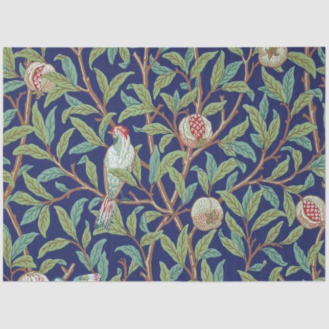 Papel De Seda Pomegranate e Little Bird, William Morris (Frente )