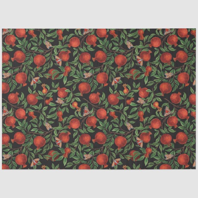Papel De Seda Pomegranatos e Bella Moths (Frente )