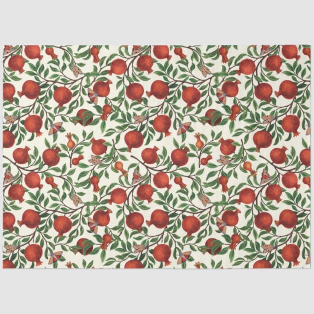 Papel De Seda Pomegranatos e Bella Moths em branco (Frente )