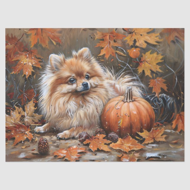 Papel De Seda Pomerânia Outonal Decoupage (Frente )