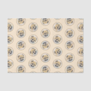 Papel De Seda Pomerânia Pintura Laranja Pom Arte Original