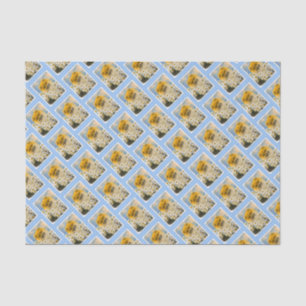 Papel De Seda Pomeranian nas margaridas que pintam - arte