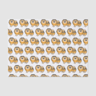 Papel De Seda Pomeraniano de Cartoon de Corte Laranja