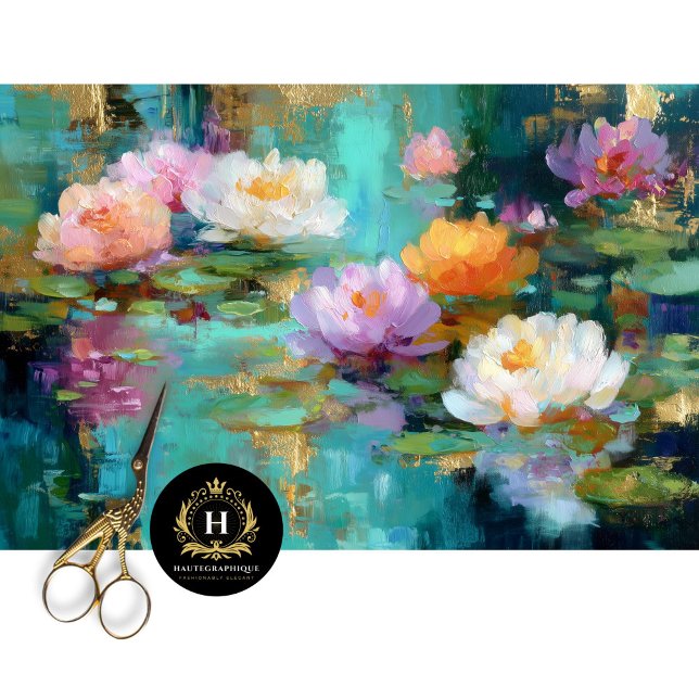 Papel De Seda Pond de Lírios Aquáticos Impressionista Decoupage (Criador carregado)