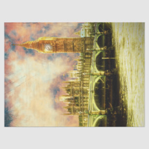 Papel De Seda Ponte Abstrato Ouro Westminster em Londres
