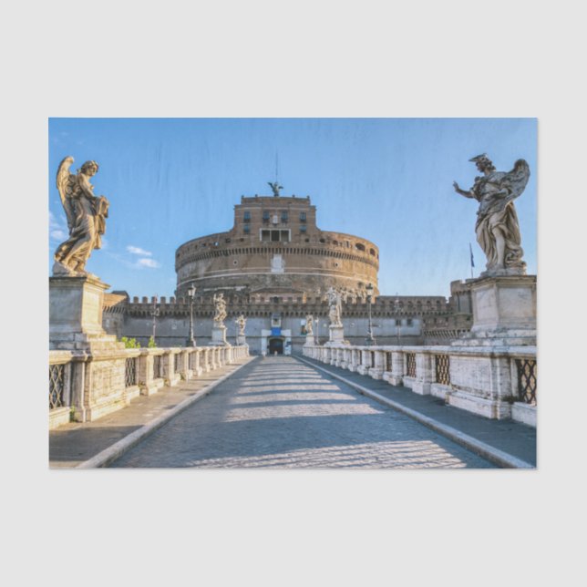 Papel De Seda Ponte e Castel Sant'Angelo - Roma, Itália (Frente )