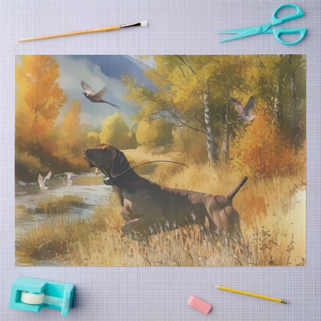 Papel De Seda Ponteiro alemão Shorthired (Arte )