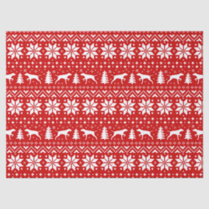 Papel De Seda Ponteiro Silhouettes Padrão de Natal Vermelho