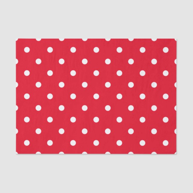 Papel De Seda Pontinhos Vermelhos e Brancos (Frente )