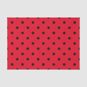 Papel De Seda Pontinhos Vermelhos e Pretos
