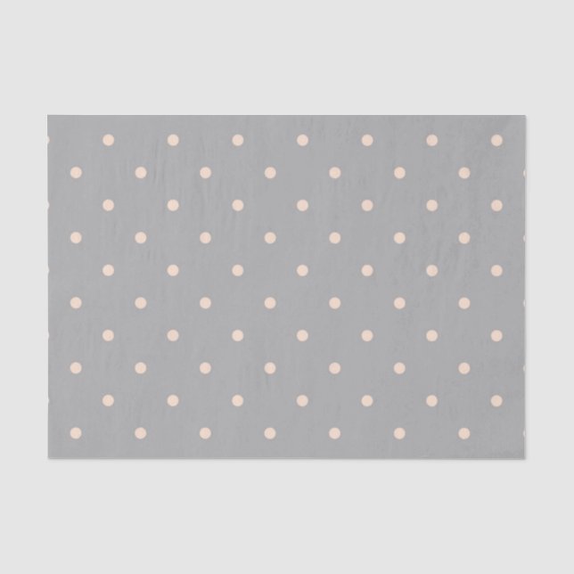 Papel De Seda Ponto Branco Fundo Cinza Elegante Bolinhas Pontilh (Frente )