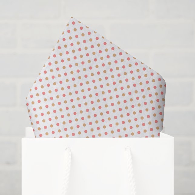 Papel De Seda Ponto Cor-de-rosa e Areia Bolinhas (Sacola de presentes)