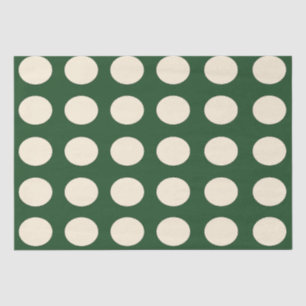 Papel De Seda Ponto de Bolha Marfim Verde