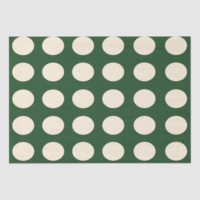 Papel De Seda Ponto de Bolha Marfim Verde (Frente )