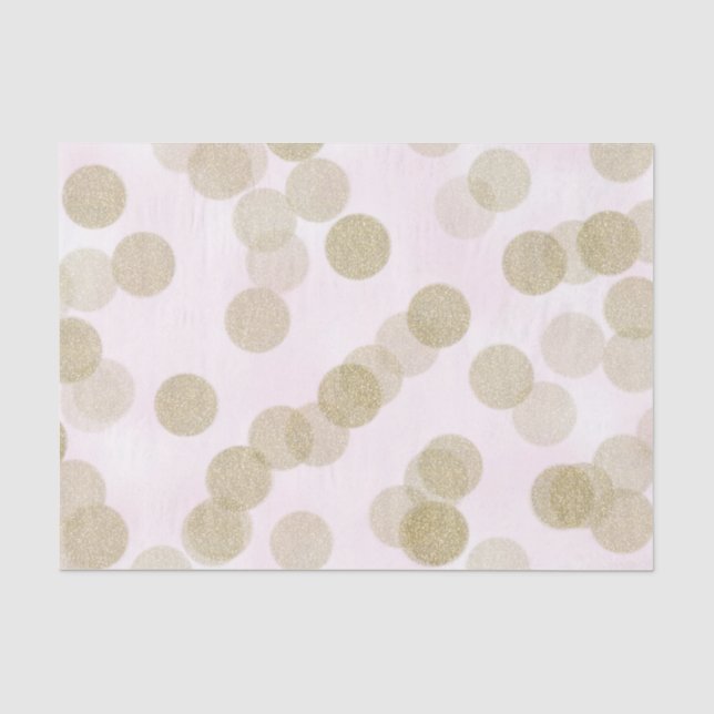 Papel De Seda Ponto de Brilho Rosa e Dourado (Frente )
