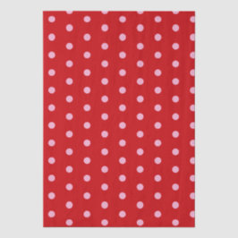 Papel De Seda Ponto Rosa em Vermelho