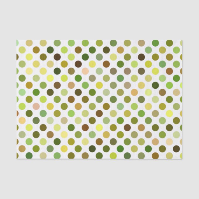Papel De Seda Pontos Amarelos e Verde (Frente )