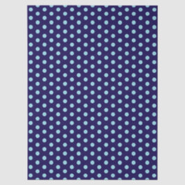 Papel De Seda Pontos Azuis Claros e Negritos no Azul Marinho