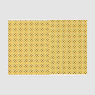 Papel De Seda Pontos Azuis do Marinho Amarelo Padrão
