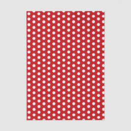 Papel De Seda Pontos Brancos Ousados em Vermelho