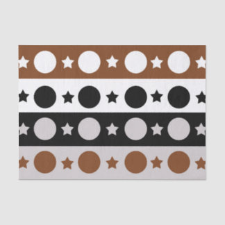 Papel De Seda Pontos Brancos Pretos Estrelas Design