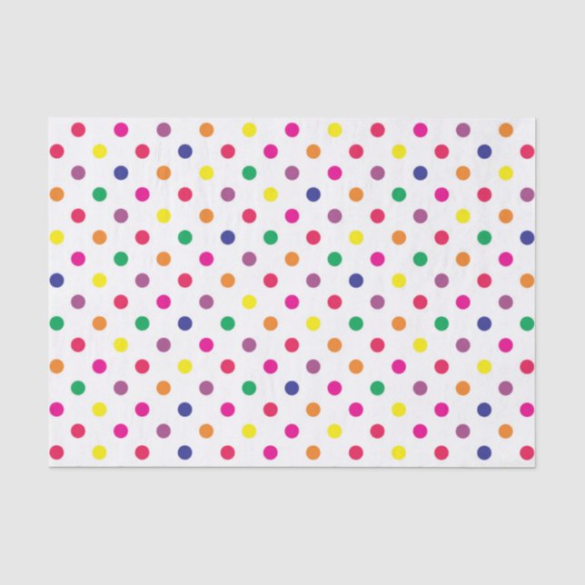 Papel De Seda Pontos Coloridos (Frente )