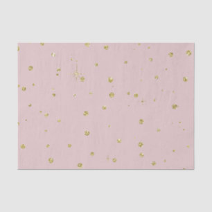 Papel De Seda Pontos cor-de-rosa e Dourados dos confetes do