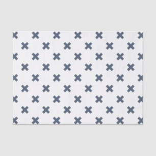Papel De Seda Pontos crus de cinza azul em branco
