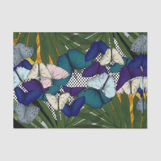 Papel De Seda Pontos de borboleta Desligamento/Papel tecidular (Frente )