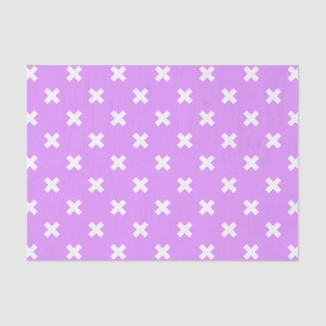 Papel De Seda Pontos de cruz brancos em lilás (Frente )