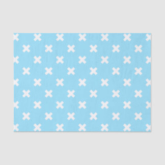 Papel De Seda Pontos de cruz brancos no azul-bebê
