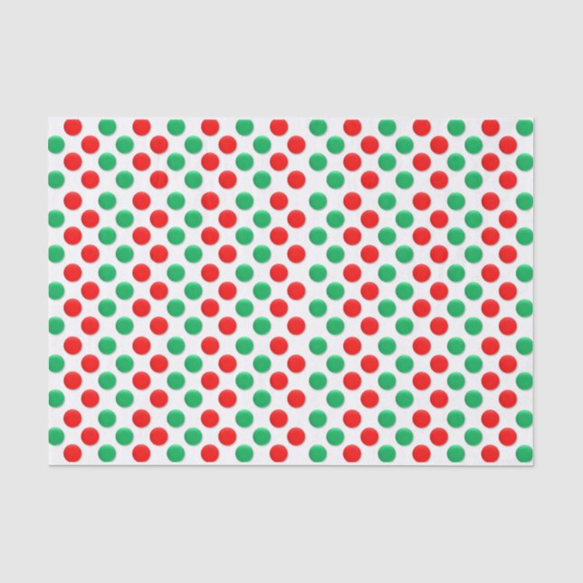 Papel De Seda Pontos de Natal Branco E Verde (Frente )