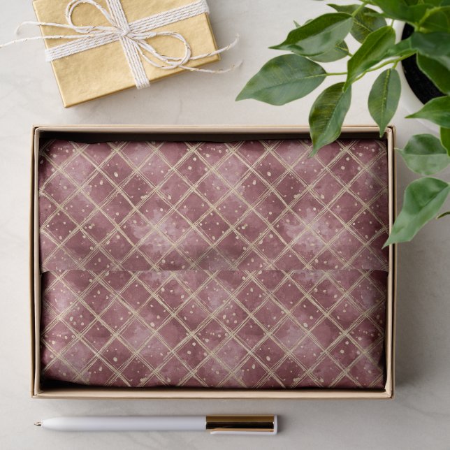 Papel De Seda Pontos Dourados Vermelhos Natal (Presente)