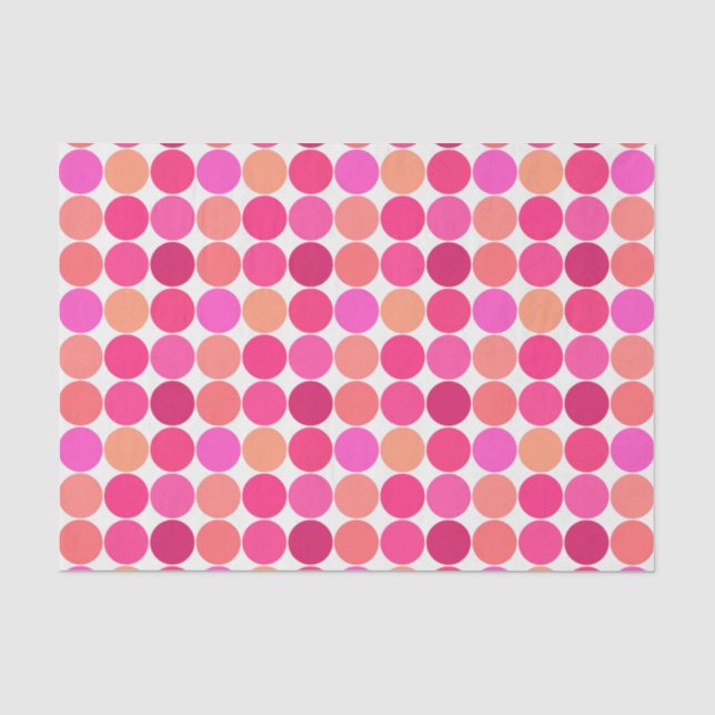 Papel De Seda Pontos gigantes do século médio, cor-de-rosa fuchs (Frente )