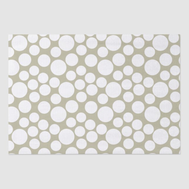 Papel De Seda Pontos polka salvia (Frente )