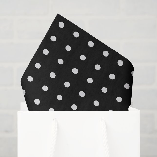 Papel De Seda Pontos Pretos e Brancos (Sacola de presentes)