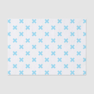 Papel De Seda Pontos transversais dos azuis bebés no branco