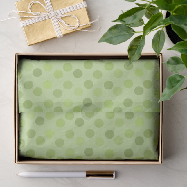 Papel De Seda pontos verdes de primavera (Presente)