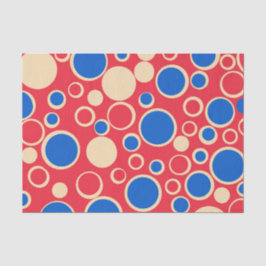 Papel De Seda Pontos Vermelhos E Azuis Em Vermelho