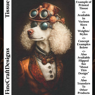 Papel De Seda Poodle Branco Régio em estilo Steampunk CT8 Decoup