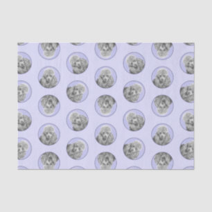 Papel De Seda Poodle Painting Miniature Toy Silver Cinza Cão Art