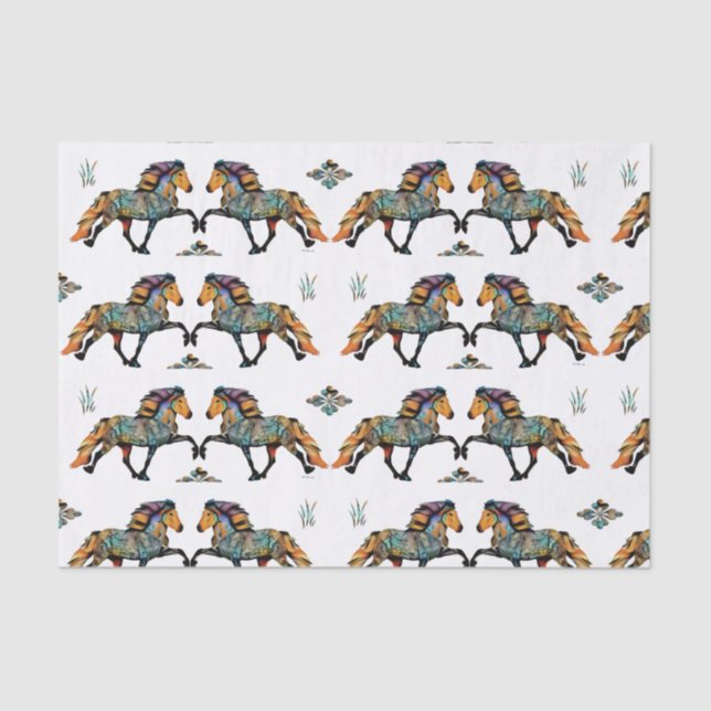 Papel De Seda Pop Art Islandês Horse  (Frente )