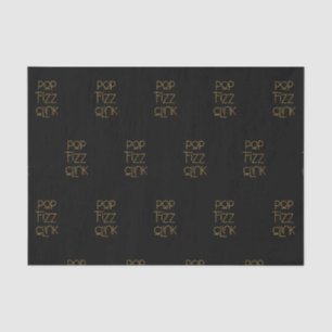 Papel De Seda Pop Fizz Clink Elegante Tipografia