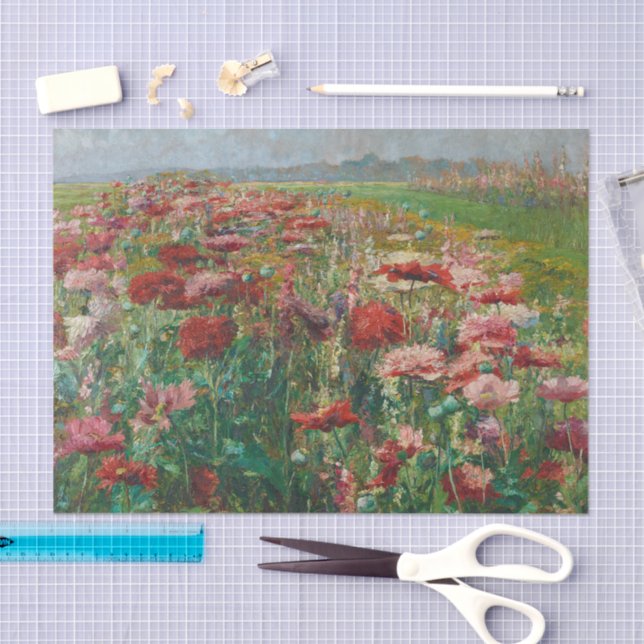 Papel De Seda Poppies Blooming | Olga Wisinger-Florian (Arte )