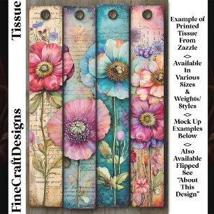 Papel De Seda Poppies Decoupage Colorido Shabby Chic DL6L