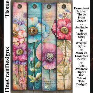 Papel De Seda Poppies Decoupage Colorido Shabby Chic DL6R