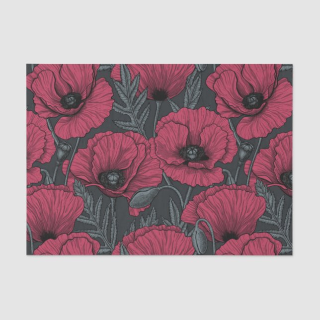 Papel De Seda Poppies em Viva Magenta (Frente )