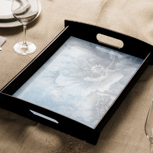 Papel De Seda Poppy Floral Gorgeous Blue Dusty Hugh Flower