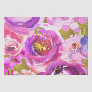 Papel De Seda Pops de Rosa e Roxo Casamento Floral Vibrante