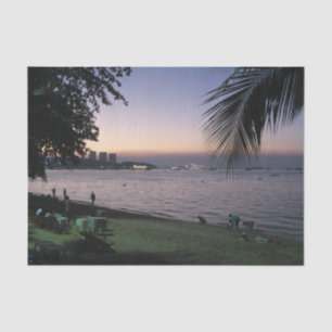Papel De Seda Por do sol… Chonburi da praia de Pattaya,